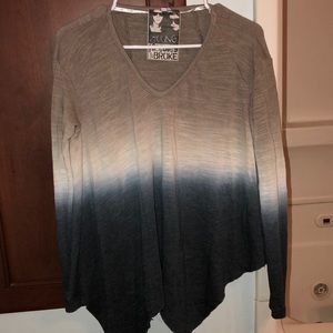 Young Fabulous & Broke Ombré Blue Navy Long Sleeve